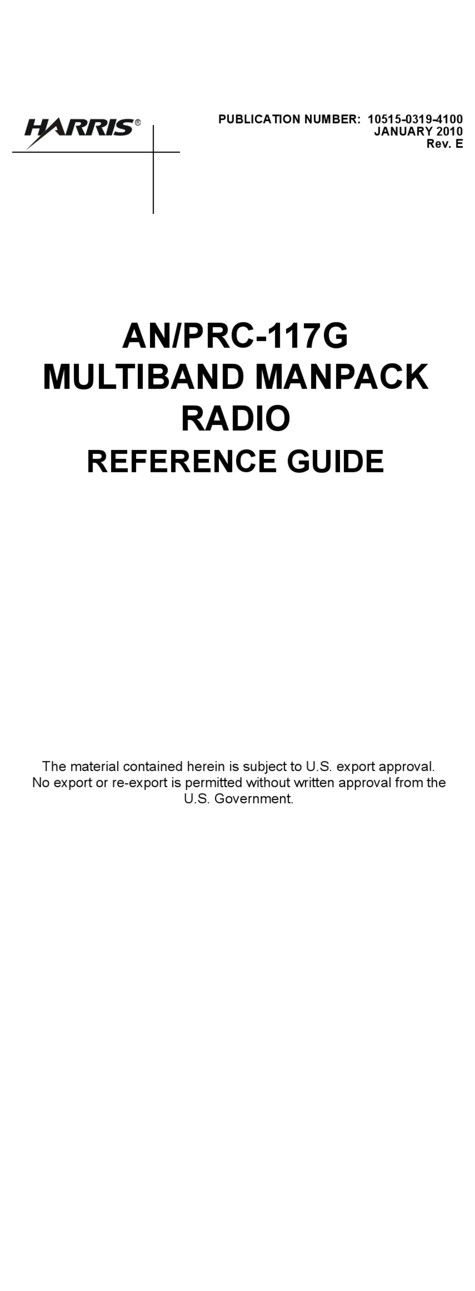 HARRIS AN/PRC-117G REFERENCE MANUAL Pdf Download | ManualsLib