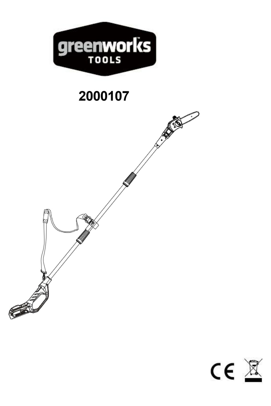 GREENWORKS TOOLS 2000107 MANUAL Pdf Download ManualsLib