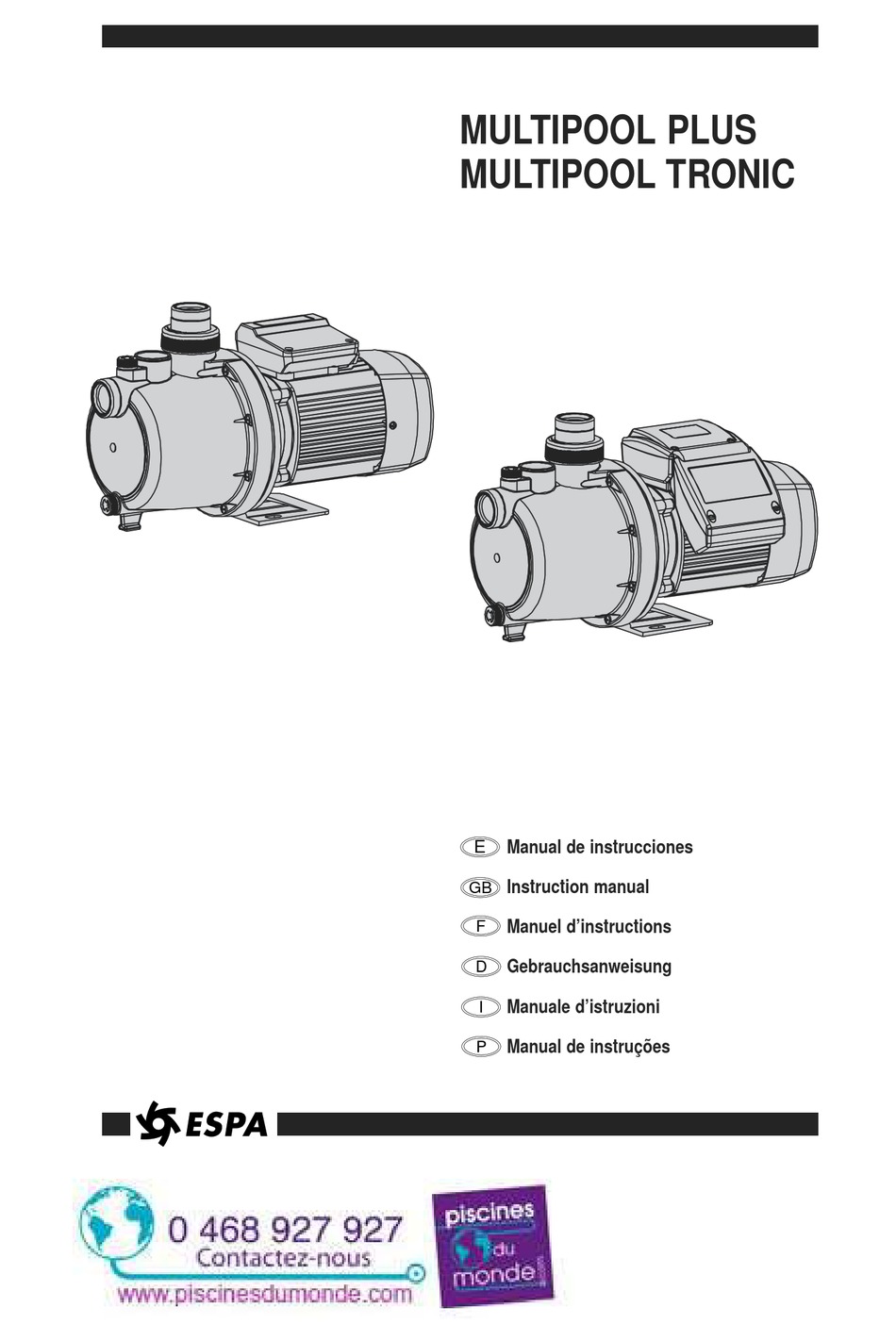 ESPA MULTIPOOL PLUS INSTRUCTION MANUAL Pdf Download ManualsLib