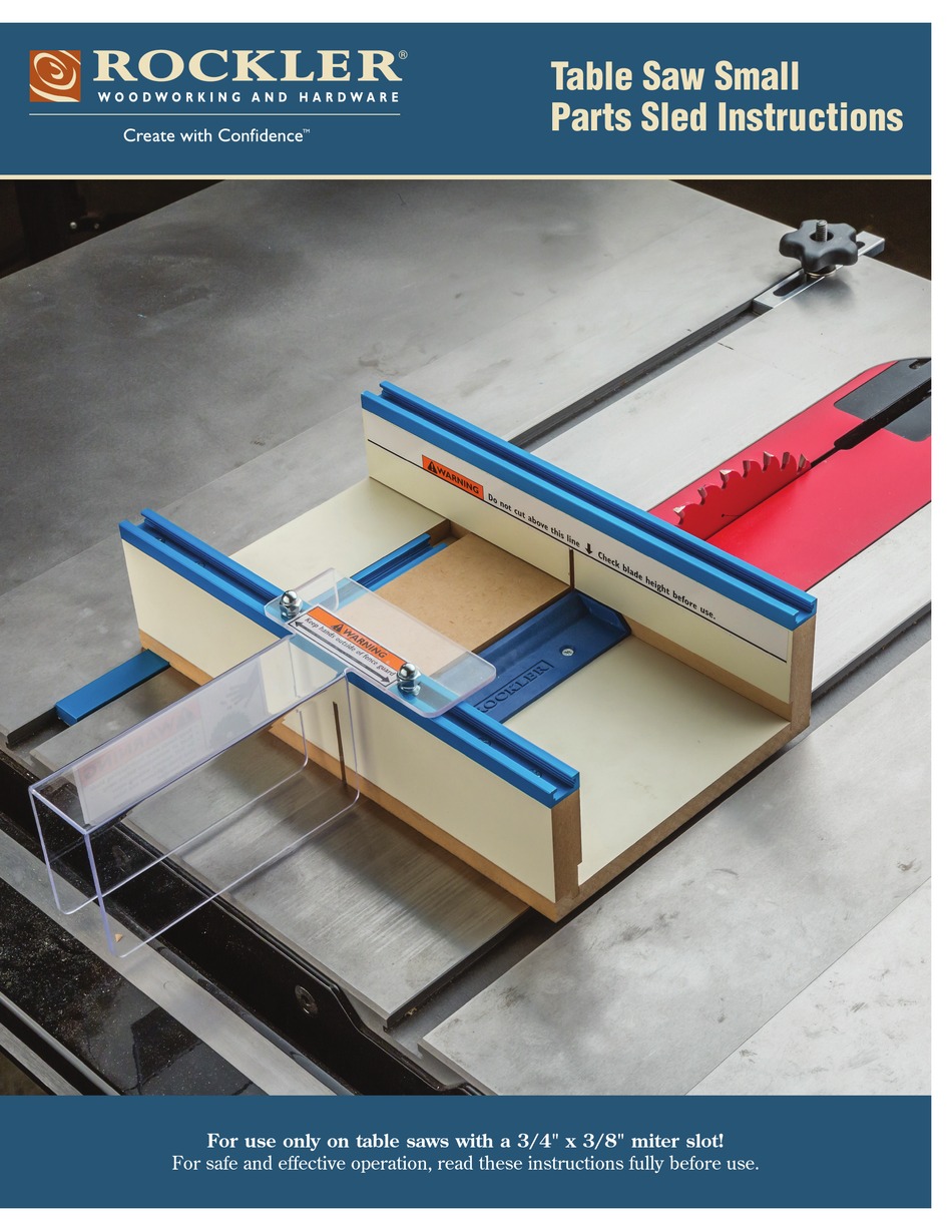 ROCKLER TABLE SAW SMALL PARTS SLED INSTRUCTIONS Pdf Download ManualsLib