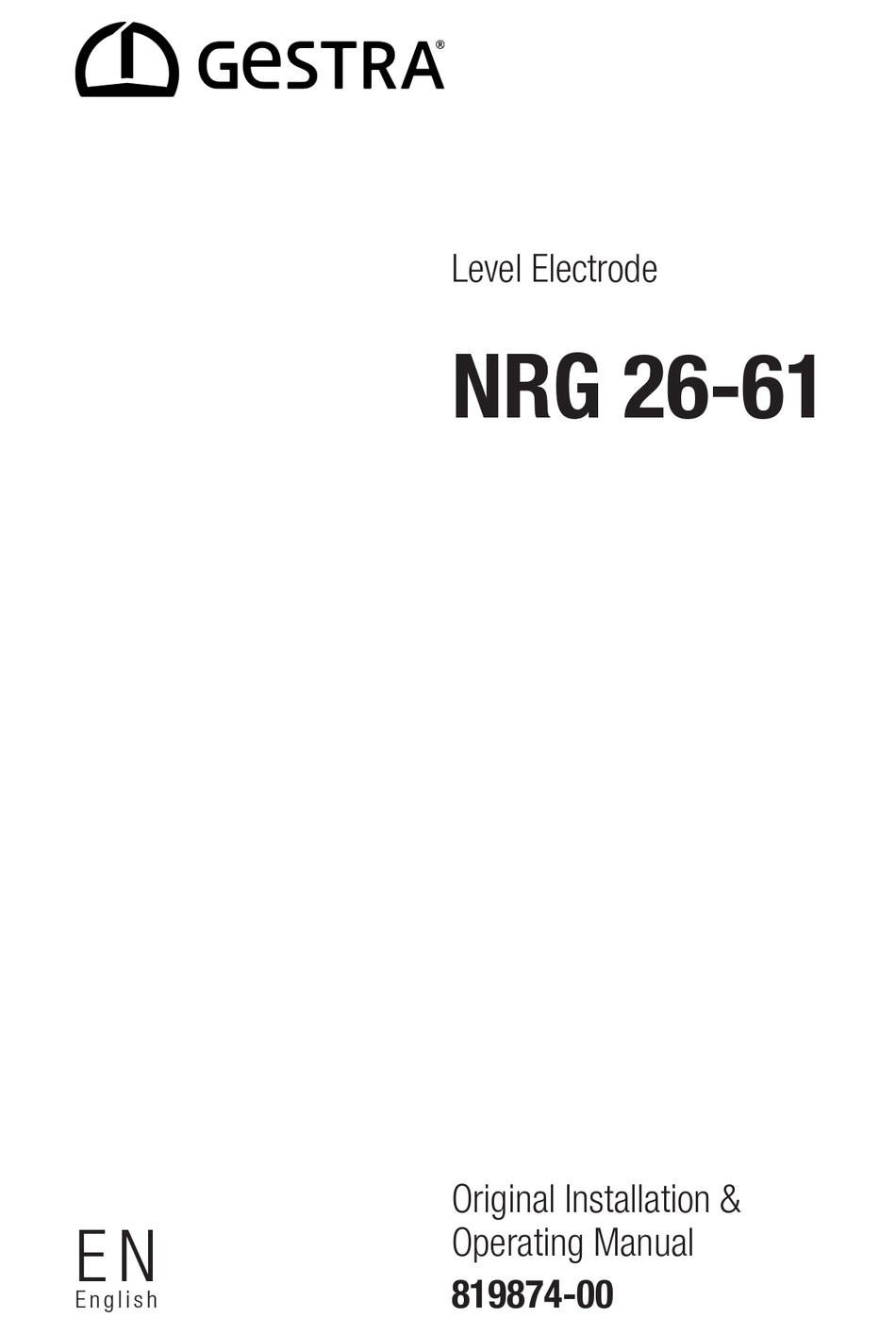 GESTRA NRG 26-61 ORIGINAL INSTALLATION & OPERATING MANUAL Pdf Download ...