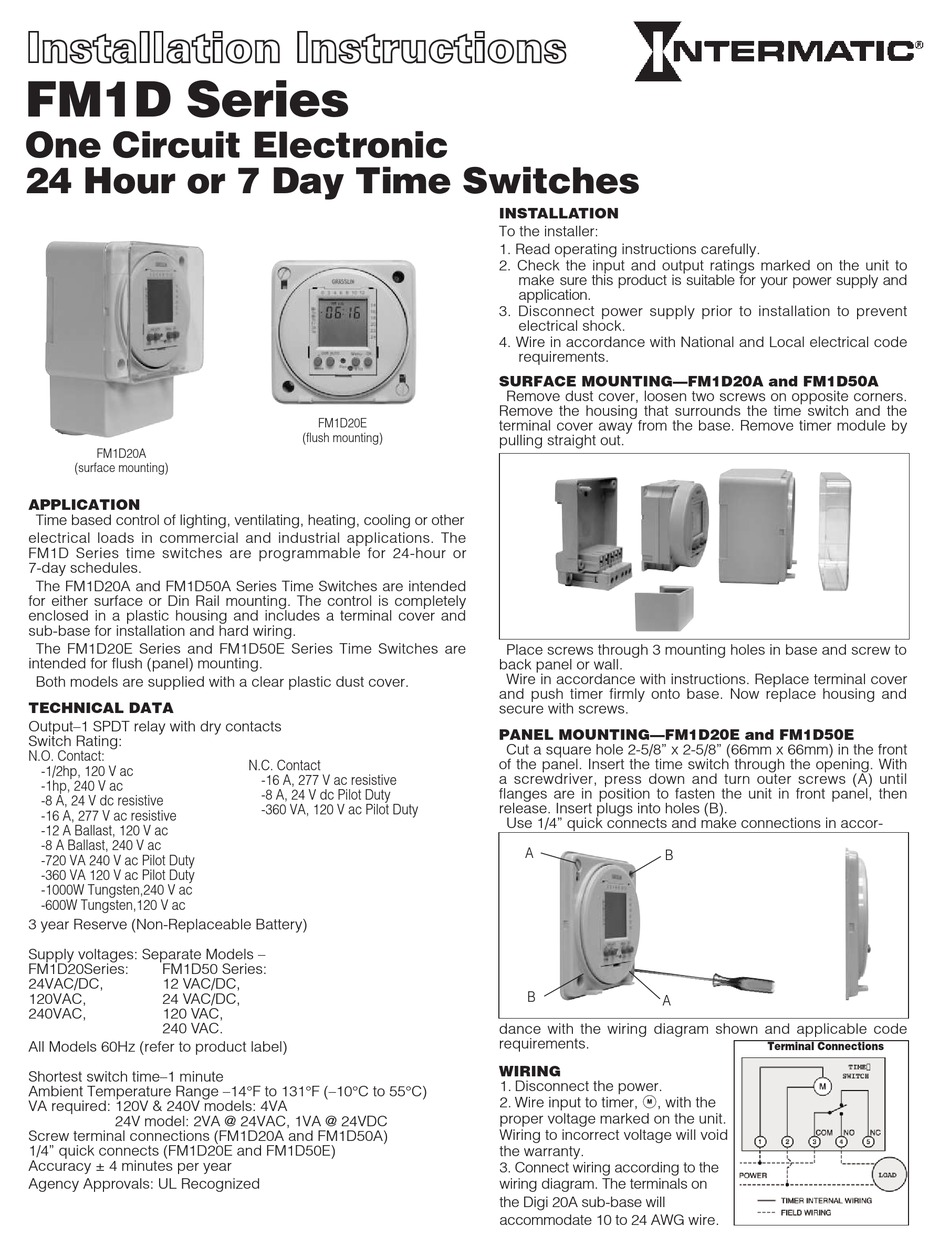 Intermatic T101 Timer Wiring Diagram Wiring Flow Schema