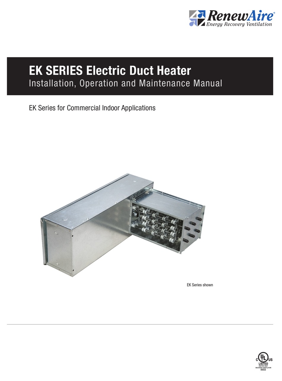 RENEWAIRE EK SERIES INSTALLATION, OPERATION AND MAINTENANCE MANUAL Pdf  Download | ManualsLib