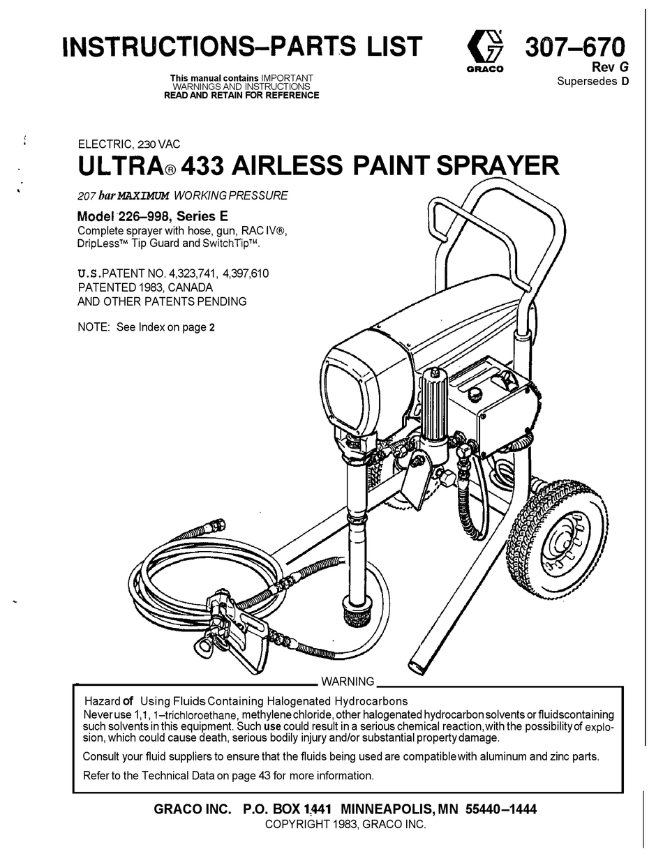 graco airless paint sprayer parts