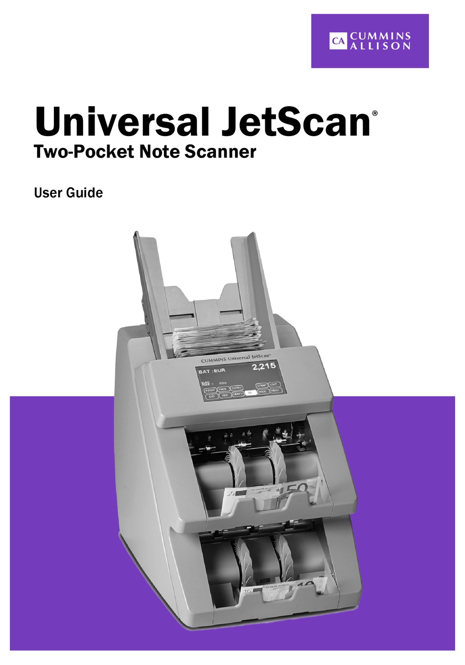 CUMMINS ALLISON UNIVERSAL JETSCAN USER MANUAL Pdf Download ManualsLib