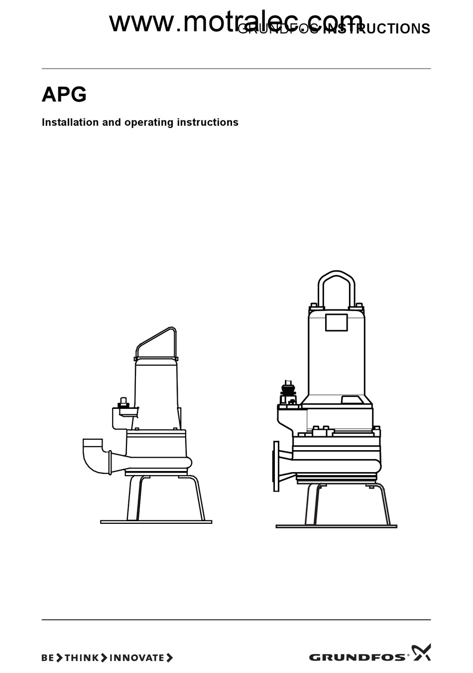 GRUNDFOS APG SERIES INSTALLATION AND OPERATING INSTRUCTIONS MANUAL Pdf ...