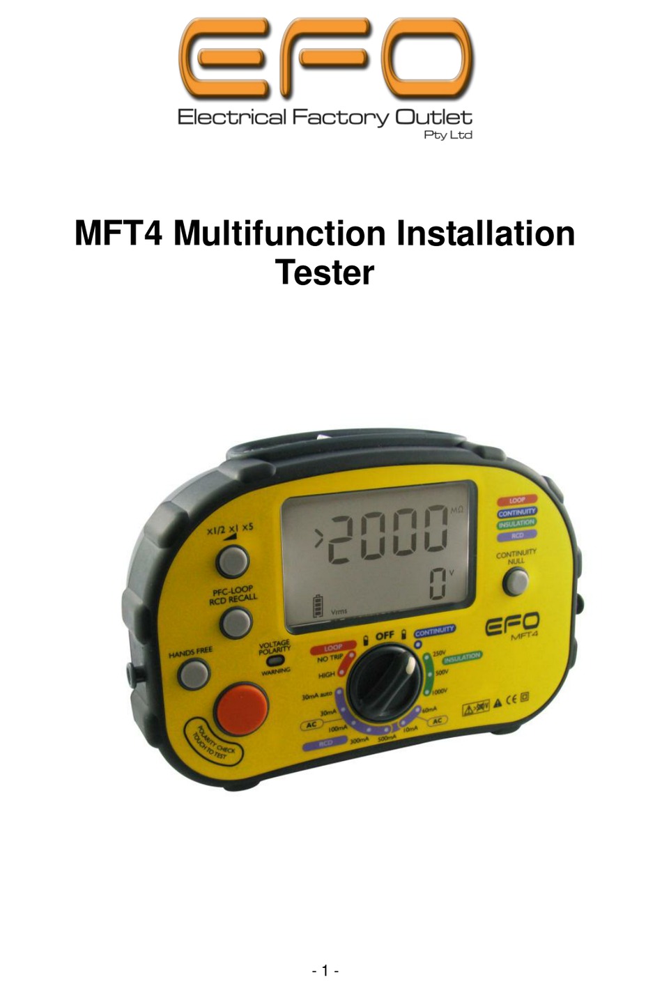 EFO MFT4 USER MANUAL Pdf Download ManualsLib