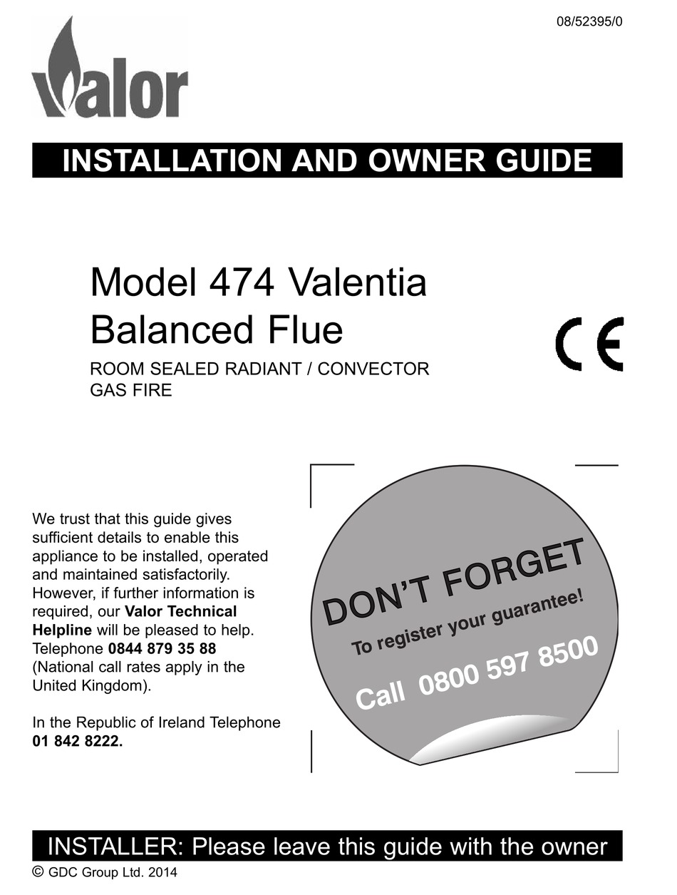Valor 474 Valentia Installation And Owner S Manual Pdf Download Manualslib