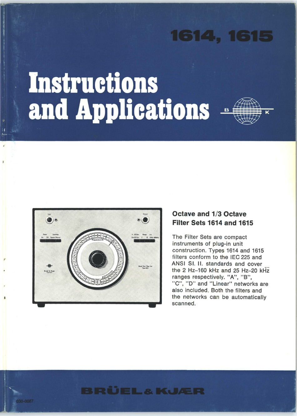 BRUEL & KJAER 1615 INSTRUCTIONS AND APPLICATIONS Pdf Download | ManualsLib