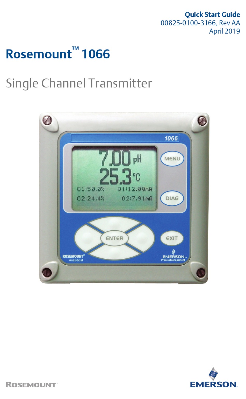 EMERSON ROSEMOUNT 1066 QUICK START MANUAL Pdf Download ManualsLib