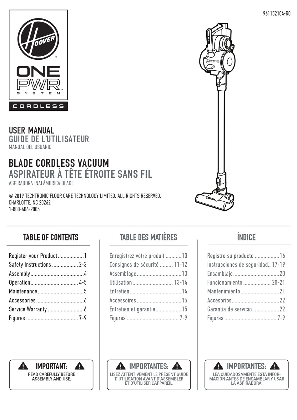 HOOVER ONEPWR BH15020 USER MANUAL Pdf Download ManualsLib