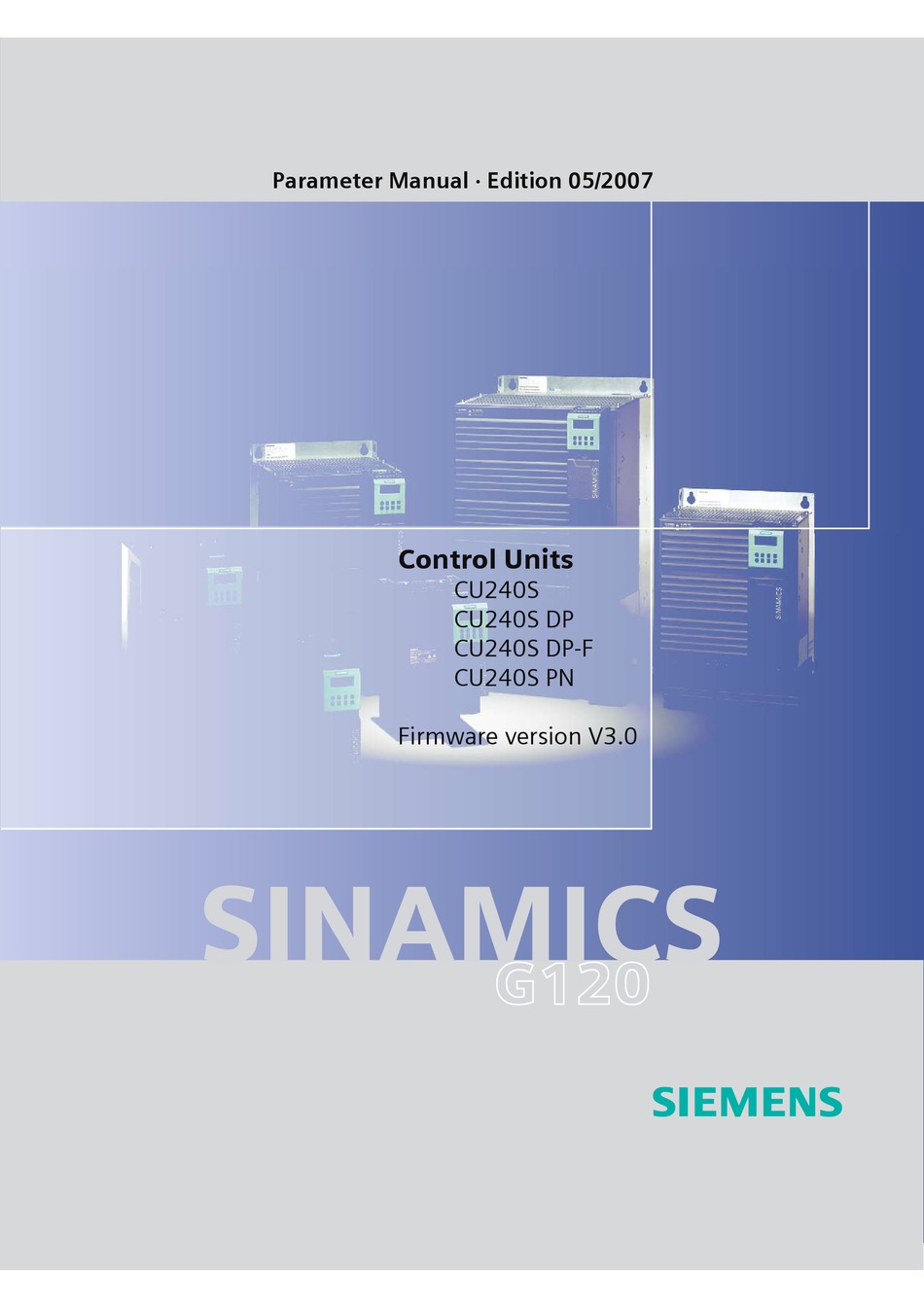 SIEMENS SINAMICS G120 SERIES PARAMETER MANUAL Pdf Download | ManualsLib