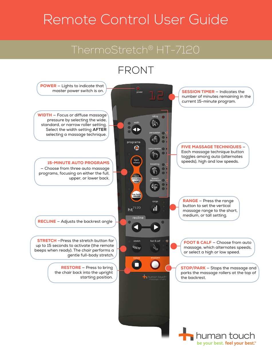 Human Touch Thermostretch Ht 7120 User Manual Pdf Download Manualslib 8179