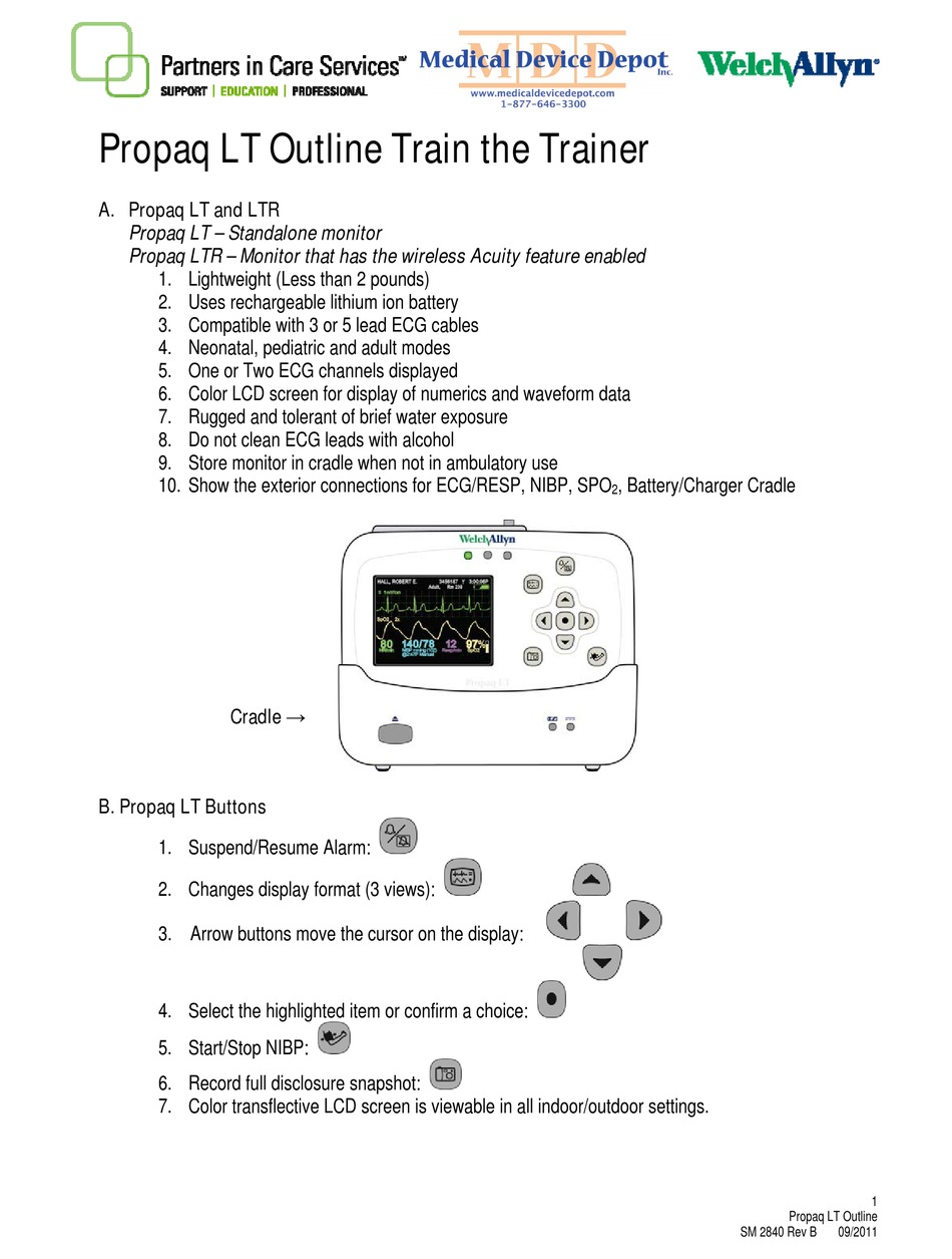 WELCH ALLYN PROPAQ LT QUICK START MANUAL Pdf Download ManualsLib