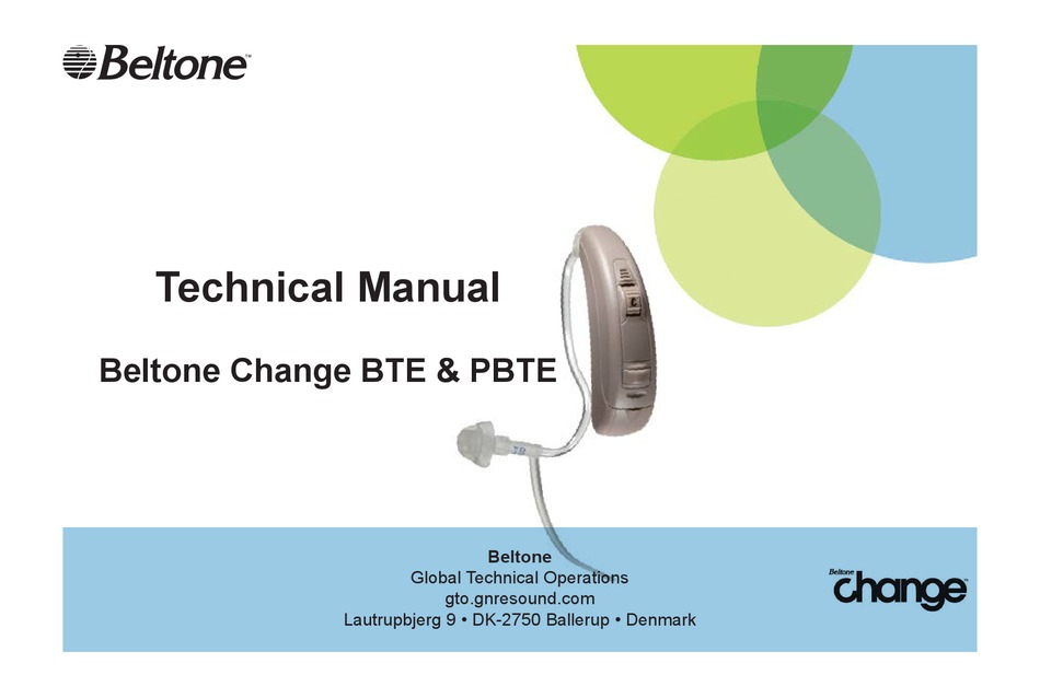 BELTONE CHANGE BTE TECHNICAL MANUAL Pdf Download ManualsLib