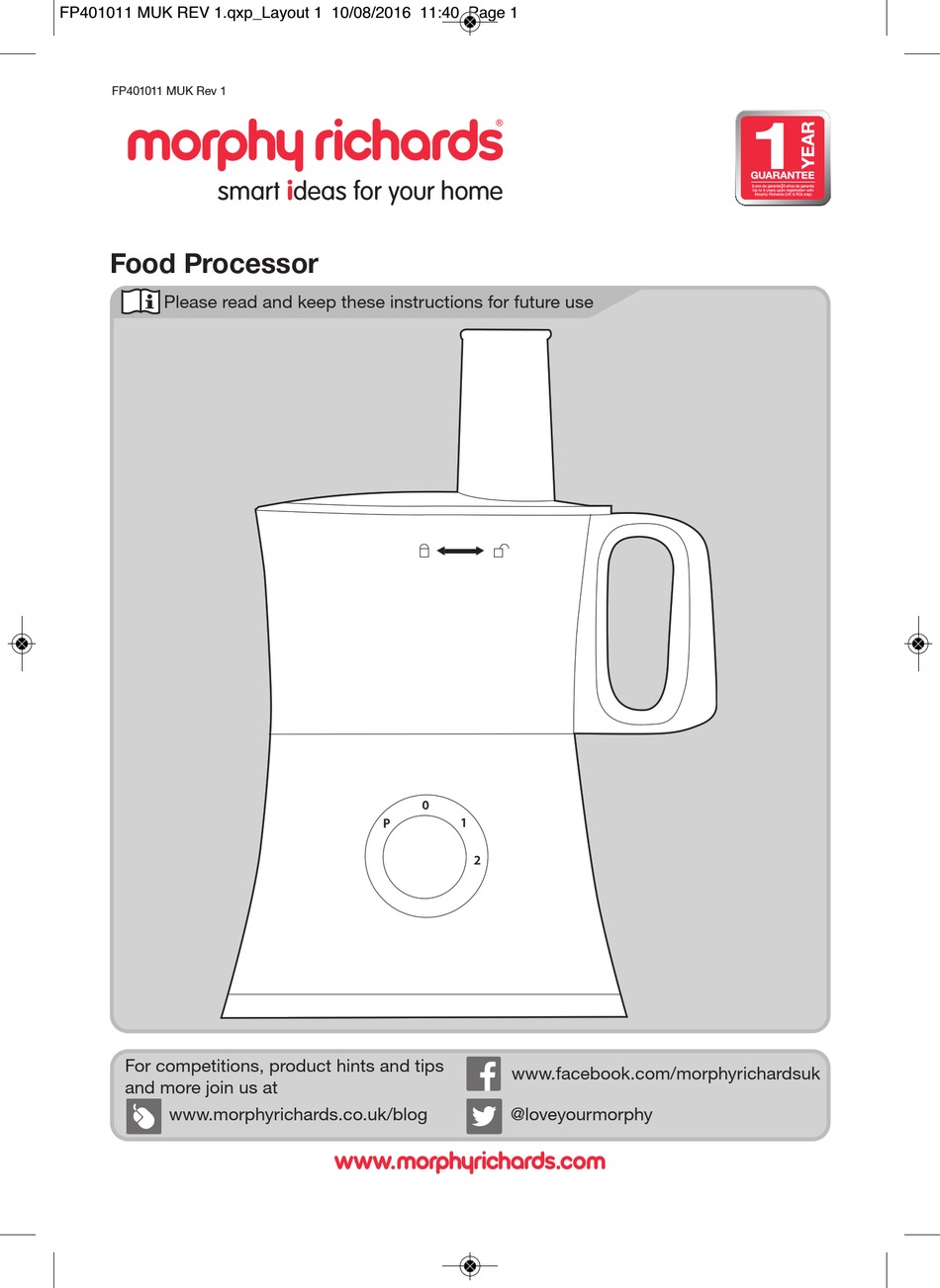 MORPHY RICHARDS FP401011 INSTRUCTIONS MANUAL Pdf Download ManualsLib