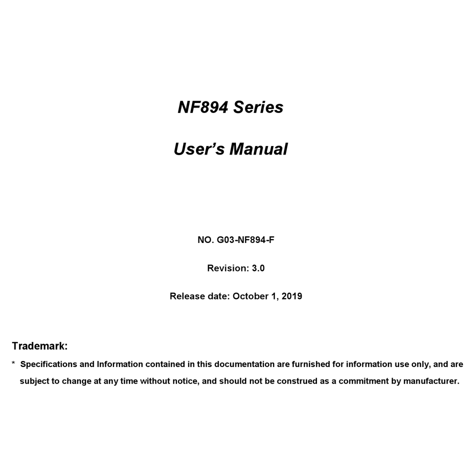 JETWAY NF894 SERIES USER MANUAL Pdf Download ManualsLib