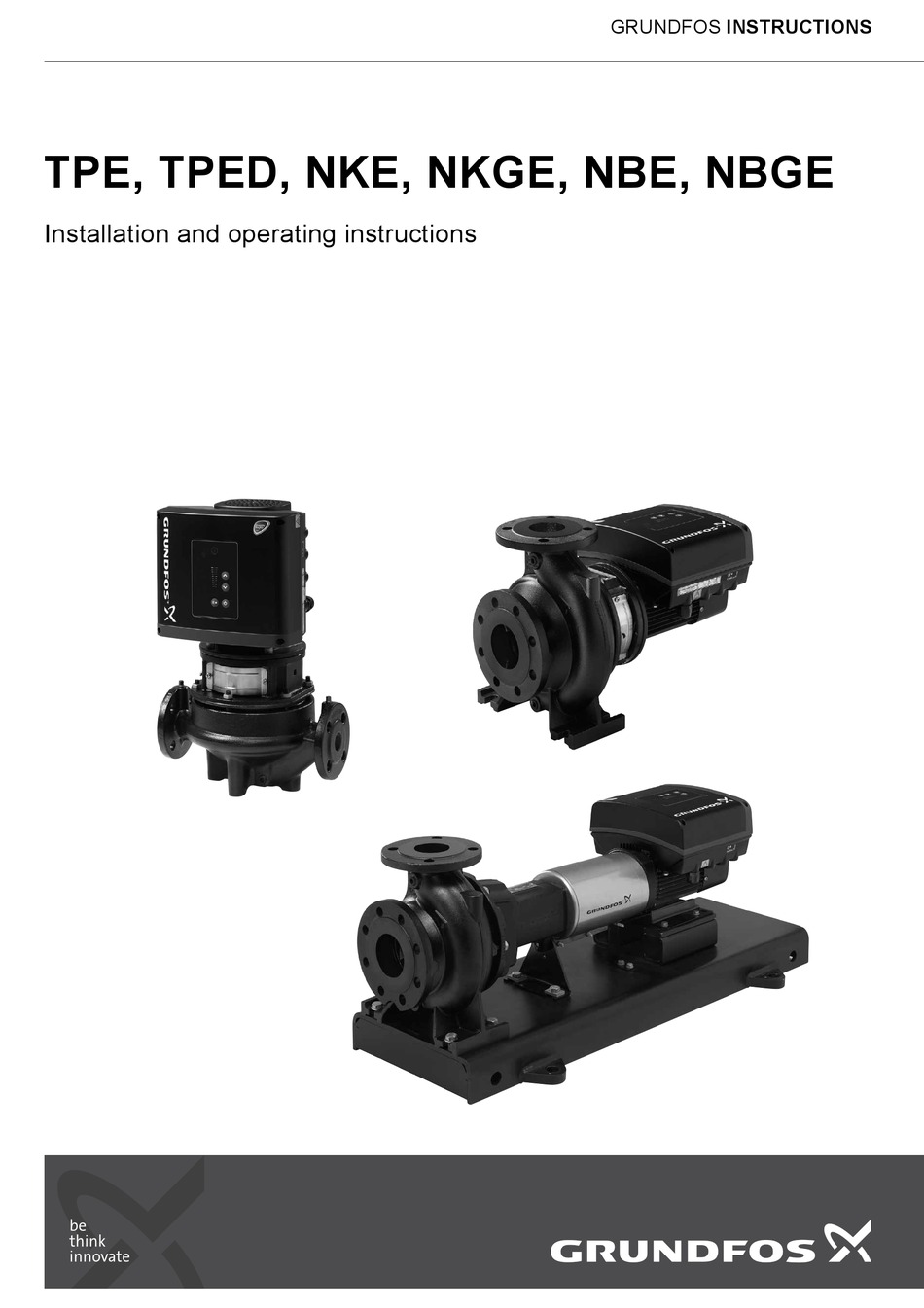 GRUNDFOS TPE INSTALLATION AND OPERATING INSTRUCTIONS MANUAL Pdf ...