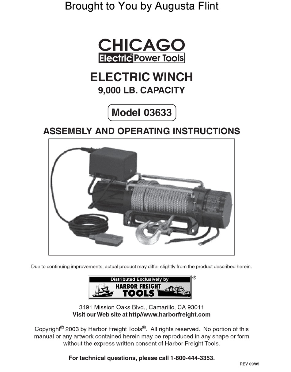 CHICAGO ELECTRIC 03633 ASSEMBLY AND OPERATING INSTRUCTIONS MANUAL Pdf  Download | ManualsLib  ManualsLib