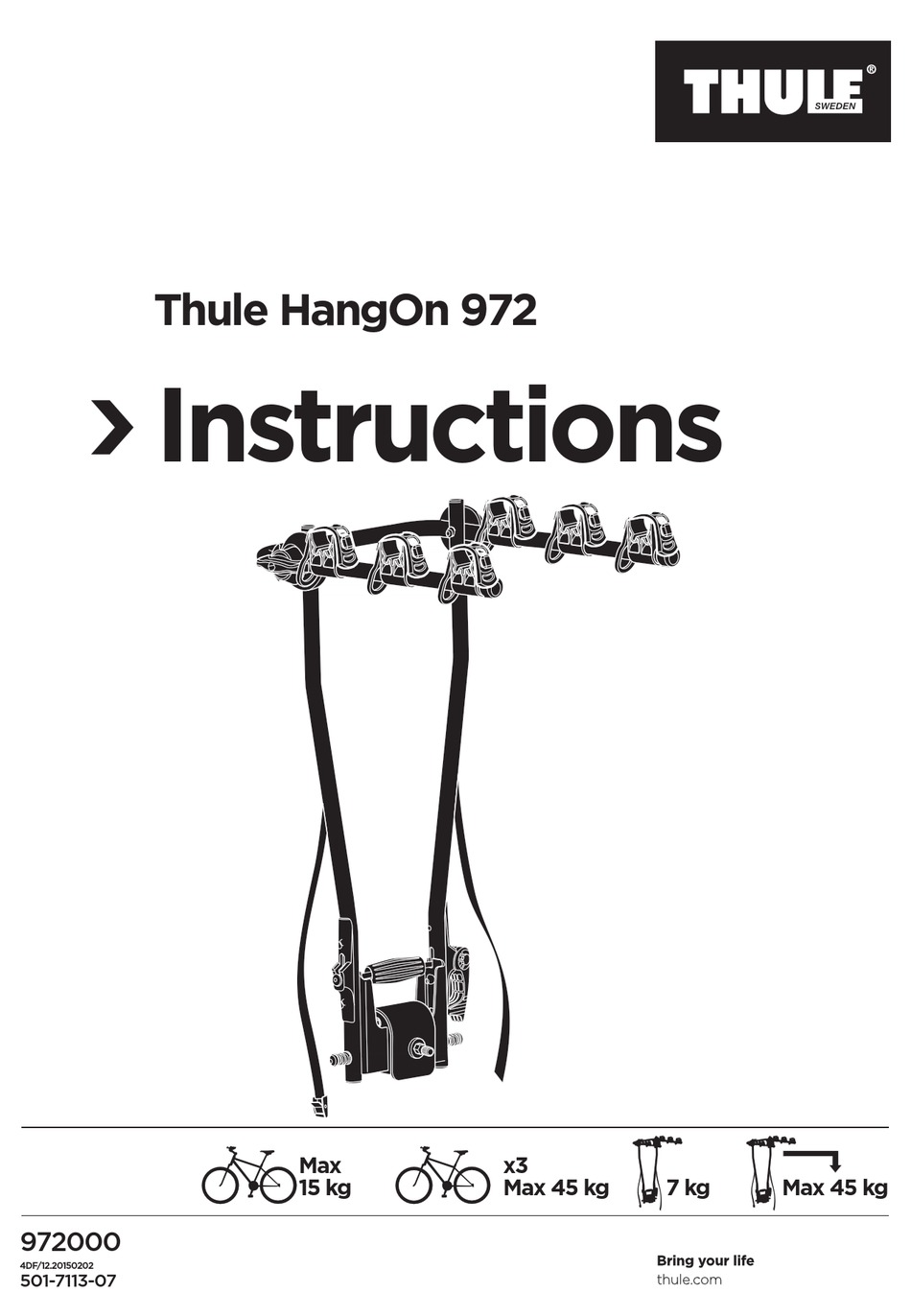 THULE HANGON INSTRUCTIONS MANUAL Download | ManualsLib