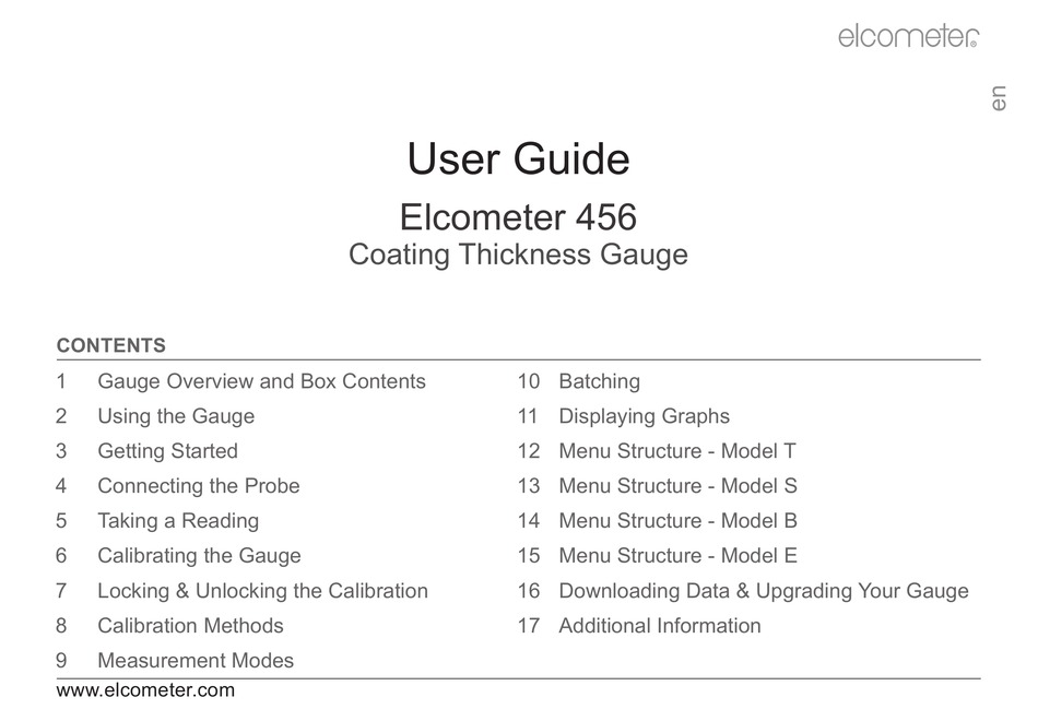ELCOMETER 456 USER MANUAL Pdf Download | ManualsLib