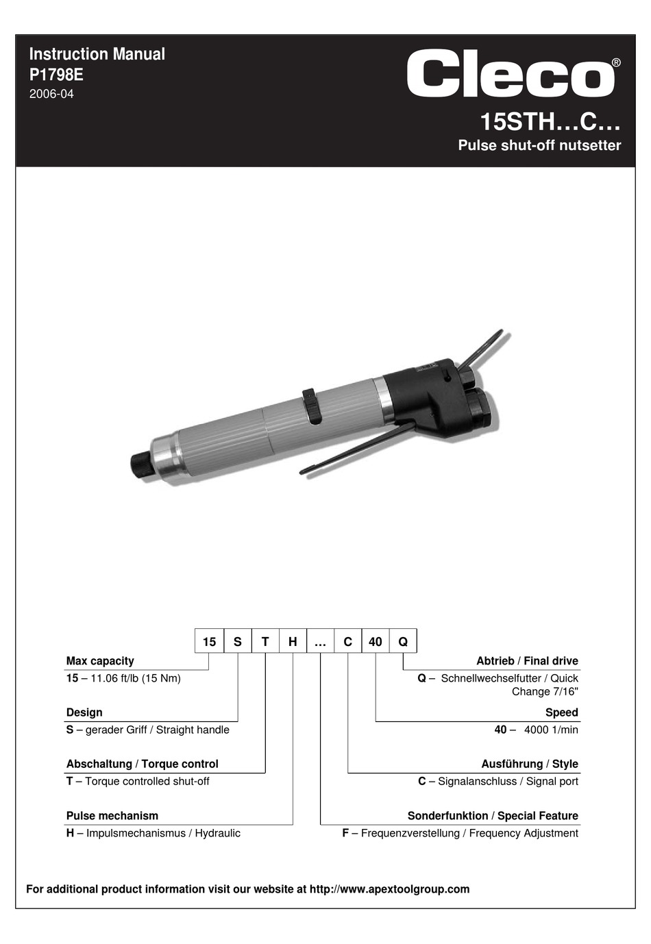 Cleco 15sth C Series Instruction Manual Pdf Download Manualslib