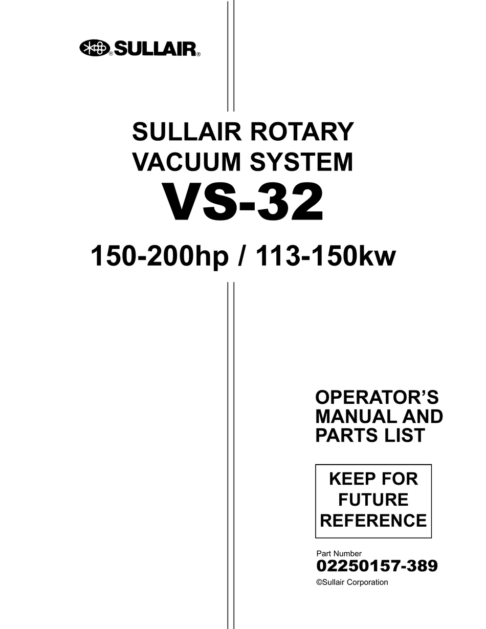 SULLAIR VS32 OPERATOR