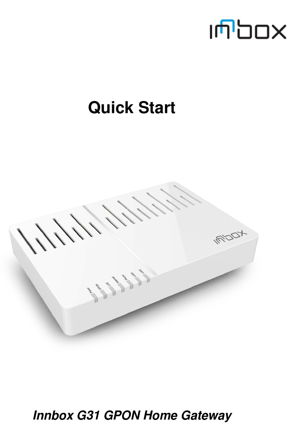 INNBOX G31 QUICK START MANUAL Pdf Download | ManualsLib