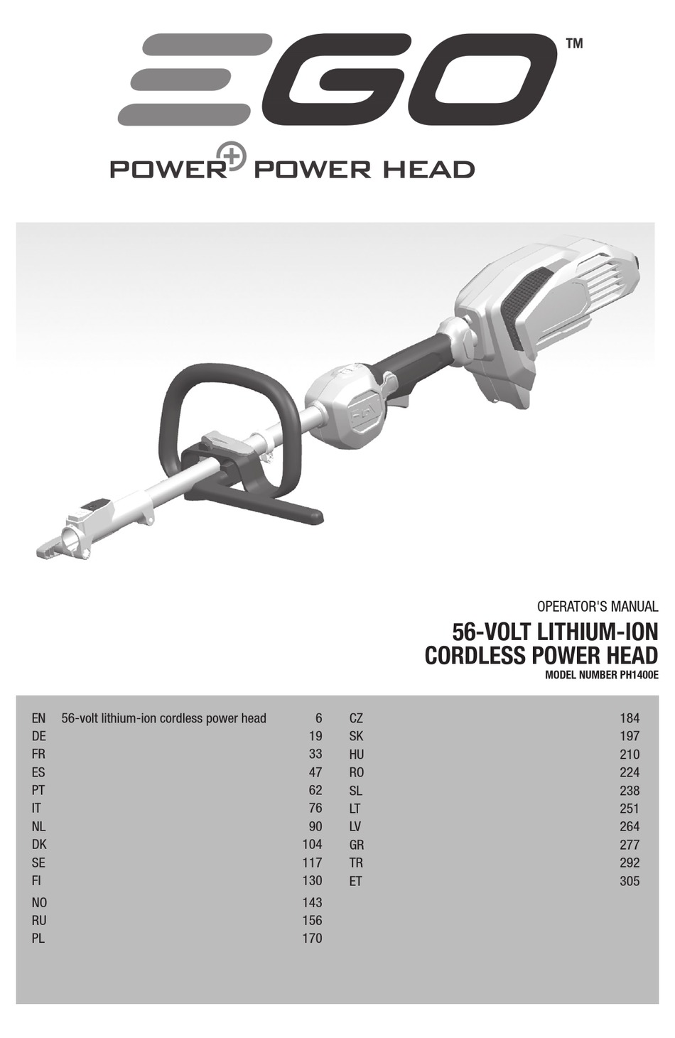 EGO PH1400E OPERATOR'S MANUAL Pdf Download | ManualsLib