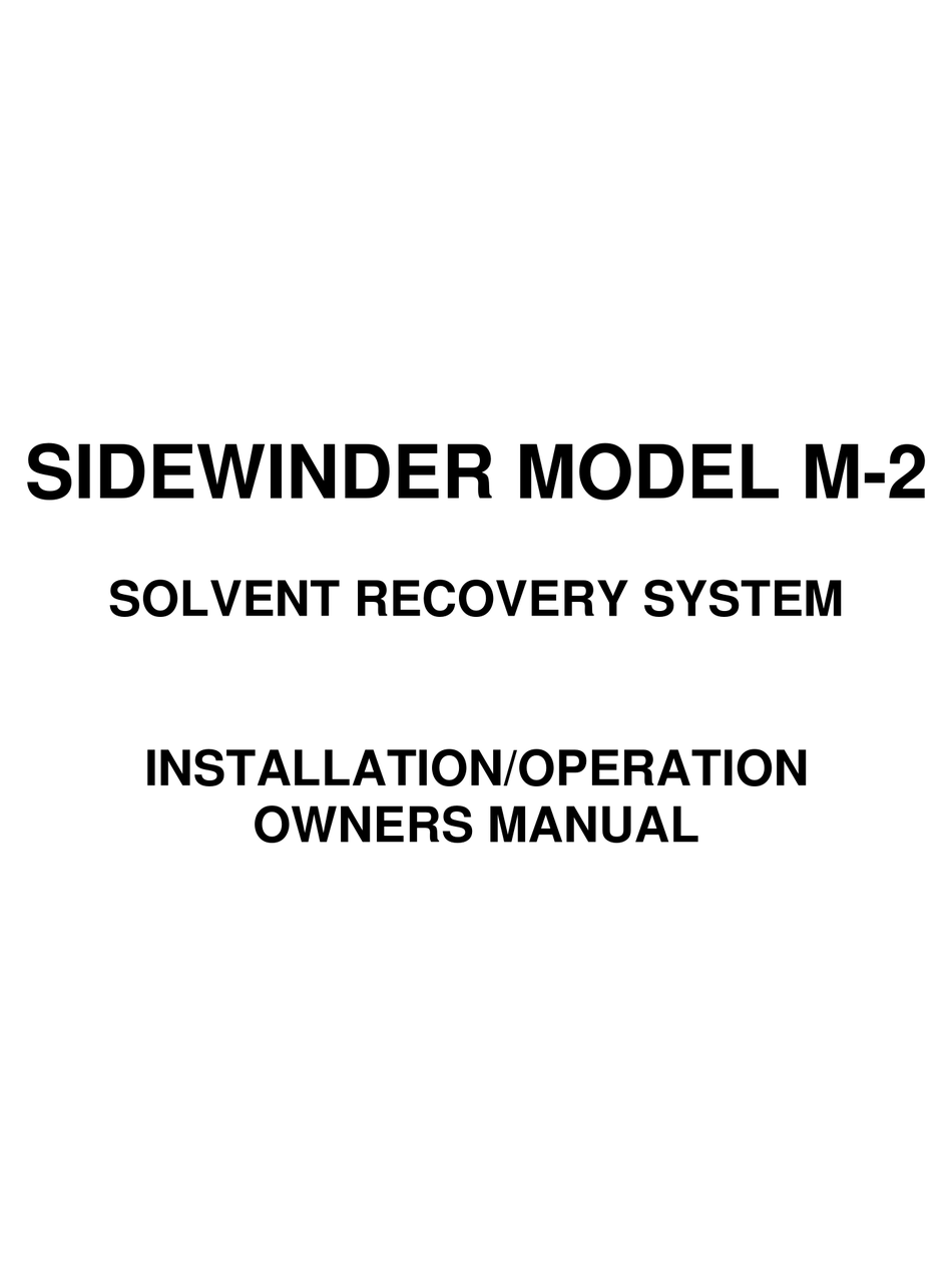 SIDEWINDER M2 INSTALLATION & OPERATION OWNER'S MANUAL Pdf Download