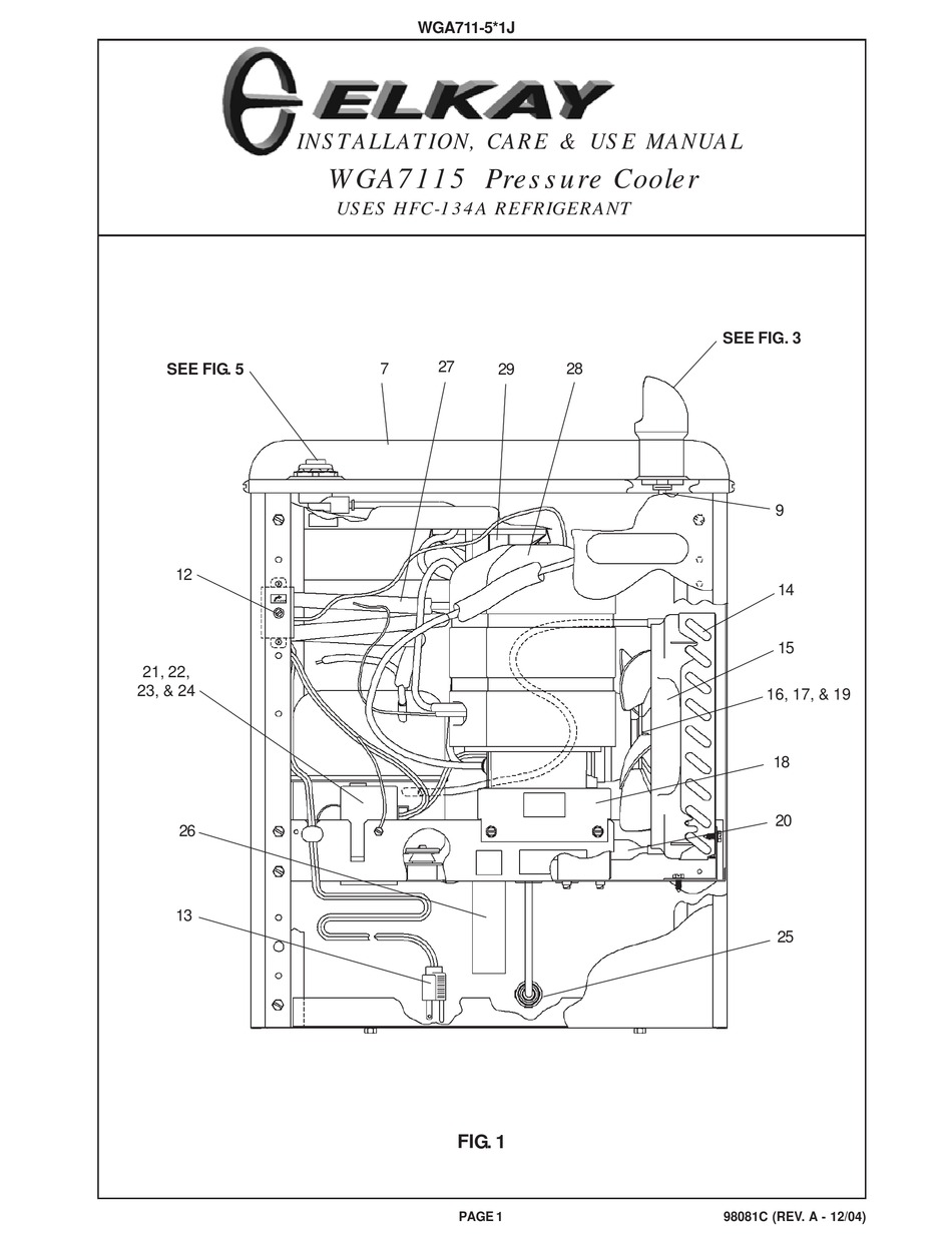 ELKAY WGA7115 SERIES INSTALLATION, CARE & USE MANUAL Pdf Download