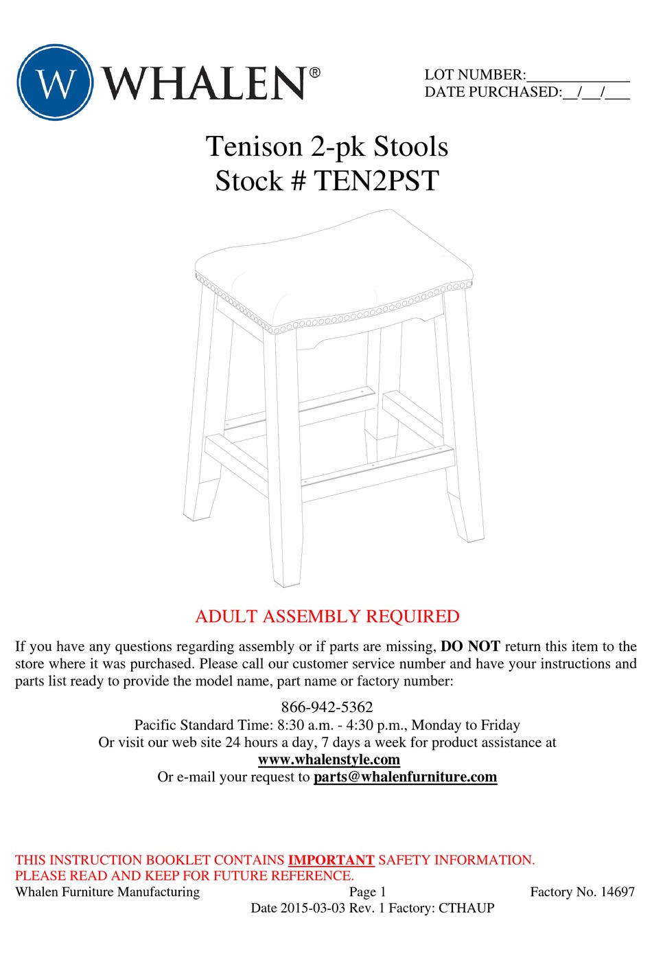 WHALEN TEN2PST MANUAL Pdf Download ManualsLib