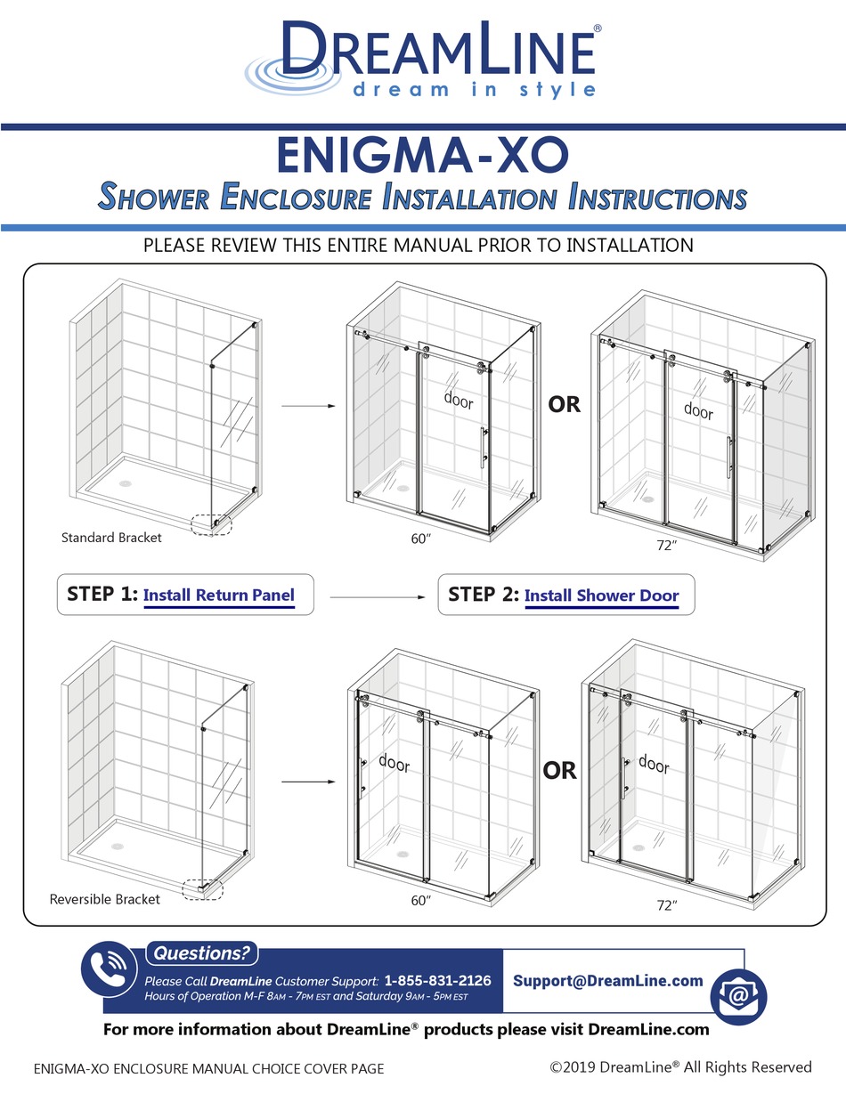 Dreamline Enigma Xo Installation Instructions Manual Pdf Download Manualslib