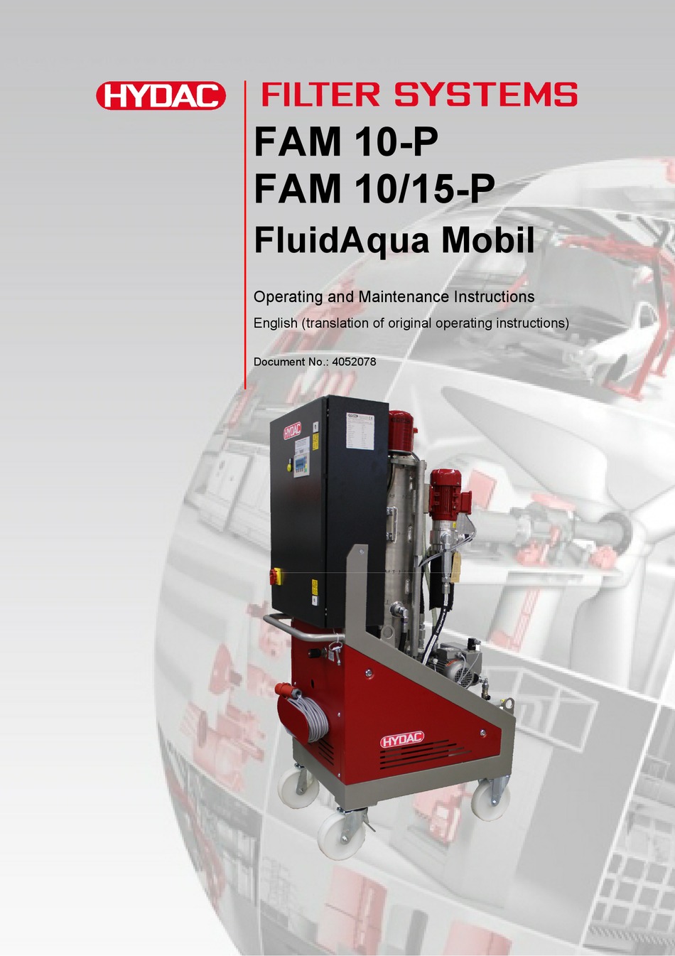 HYDAC FLUIDAQUA MOBIL FAM 10P OPERATING AND MAINTENANCE INSTRUCTIONS MANUAL Pdf Download