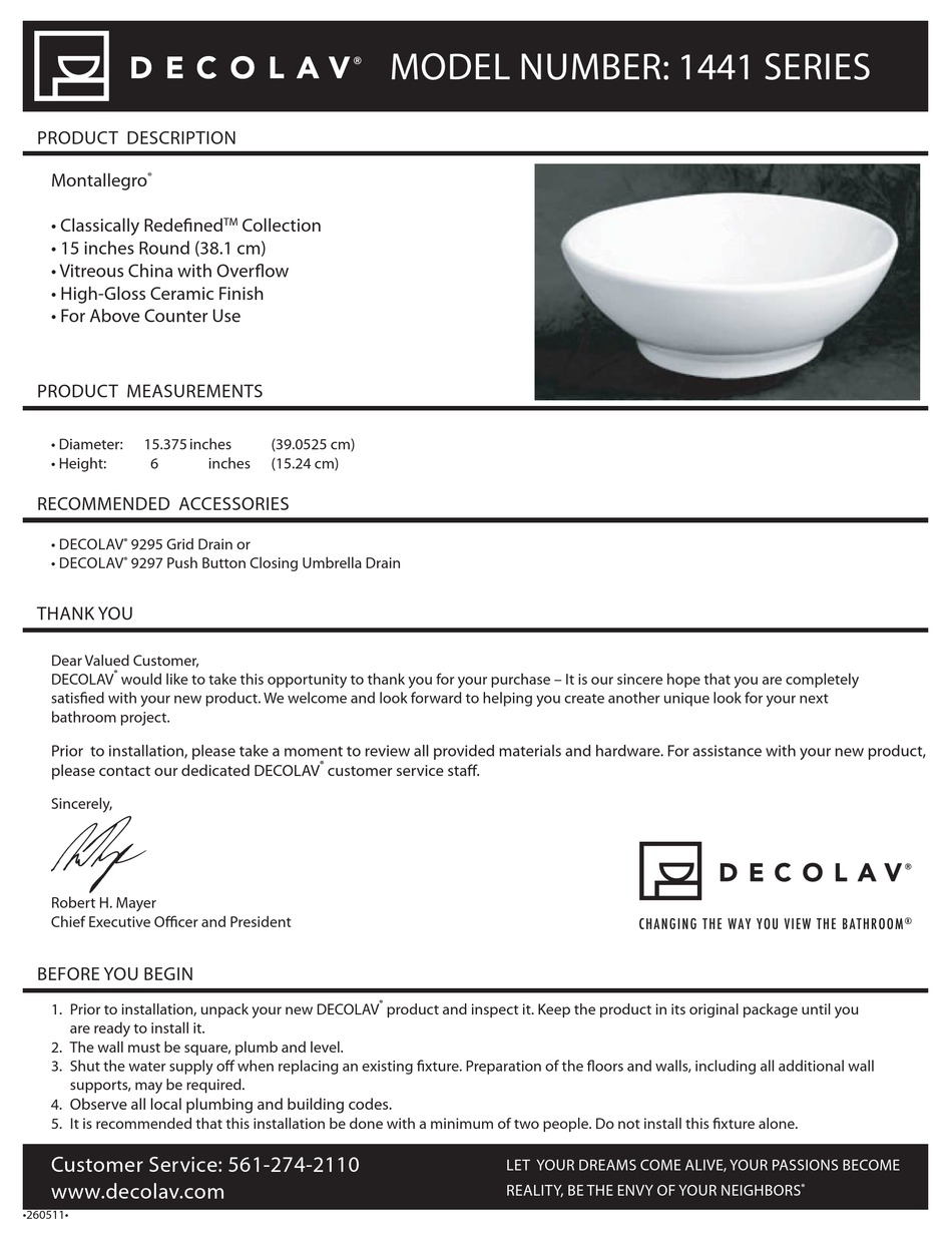 decolav 1441 cwh
