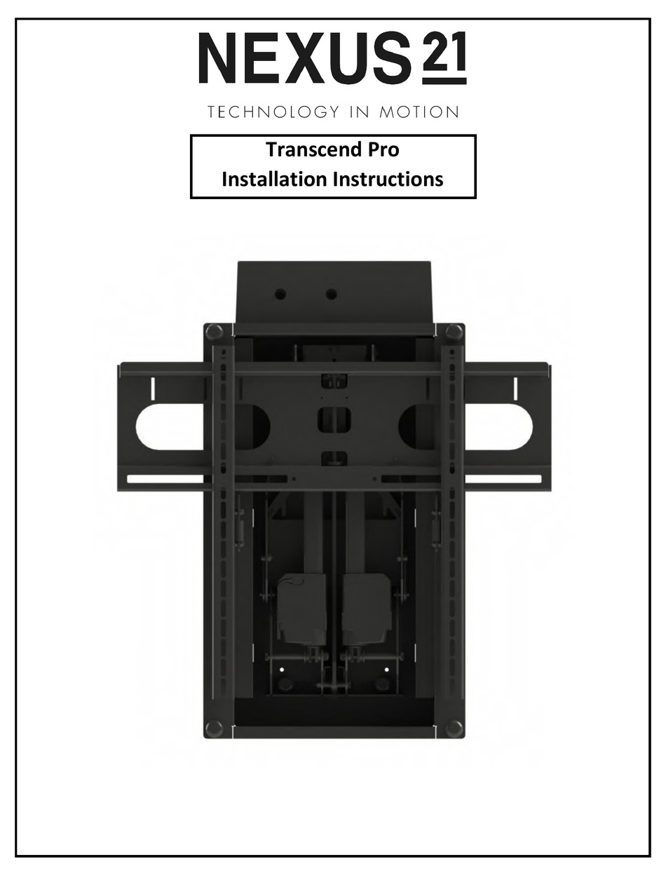 NEXUS 21 TRANSCEND PRO INSTALLATION INSTRUCTIONS MANUAL Pdf Download