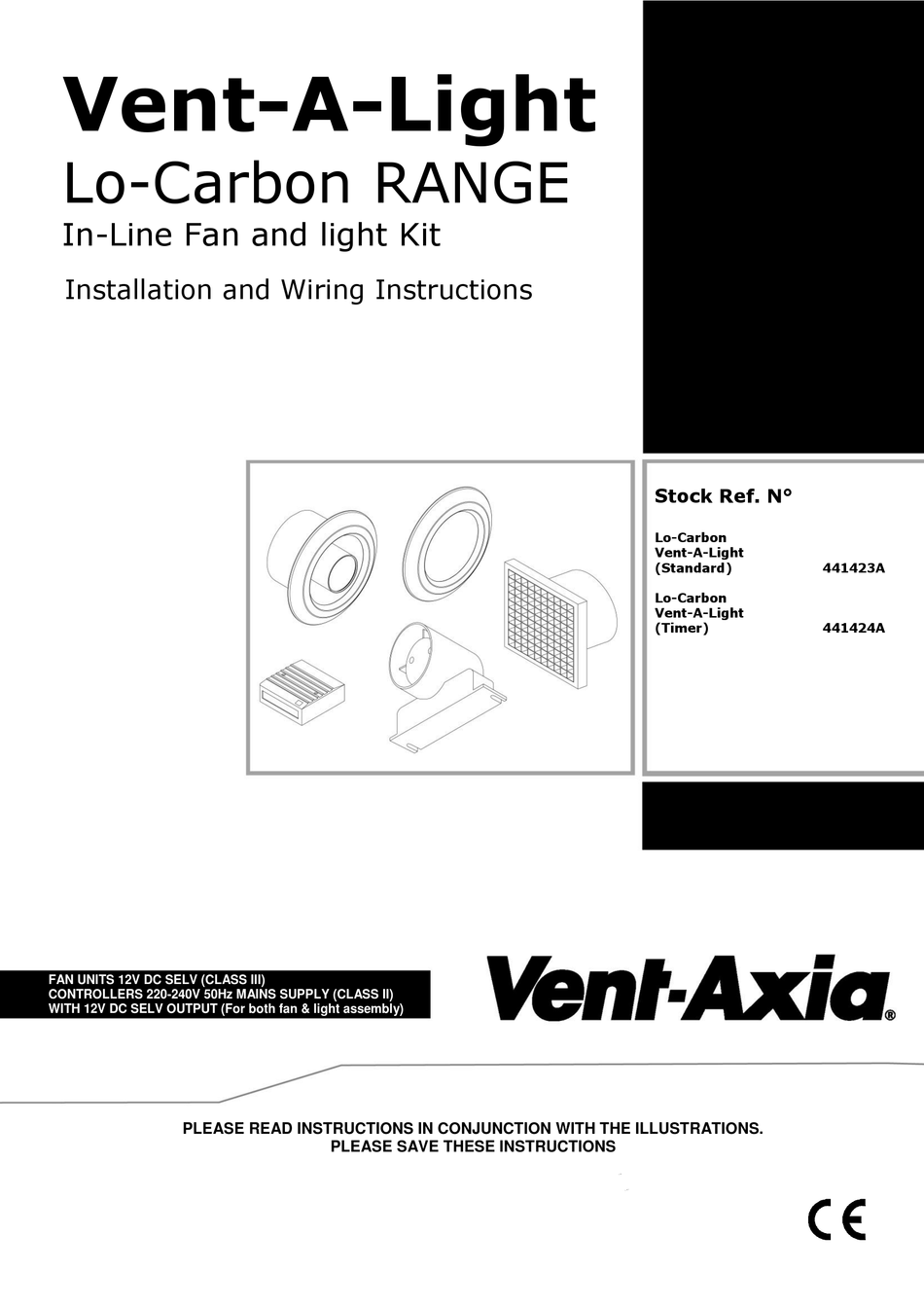 VENTAXIA VENTALIGHT LOCARBON SERIES INSTALLATION AND WIRING