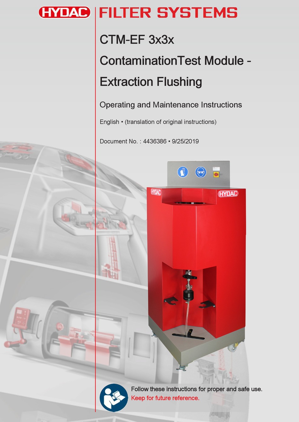 HYDAC FILTER SYSTEMS CTMEF 3 3 SERIES OPERATING AND MAINTENANCE INSTRUCTIONS MANUAL Pdf