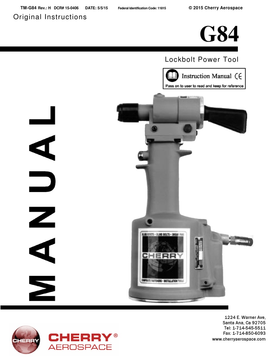 CHERRY AEROSPACE G84 ORIGINAL INSTRUCTIONS MANUAL Pdf Download ManualsLib