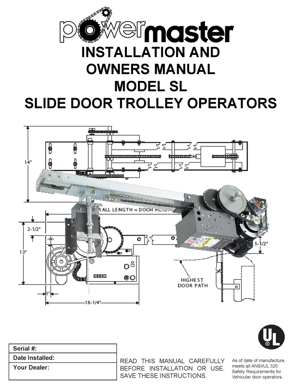 POWERMASTER SL SERIES INSTALLATION AND OWNER'S MANUAL Pdf Download