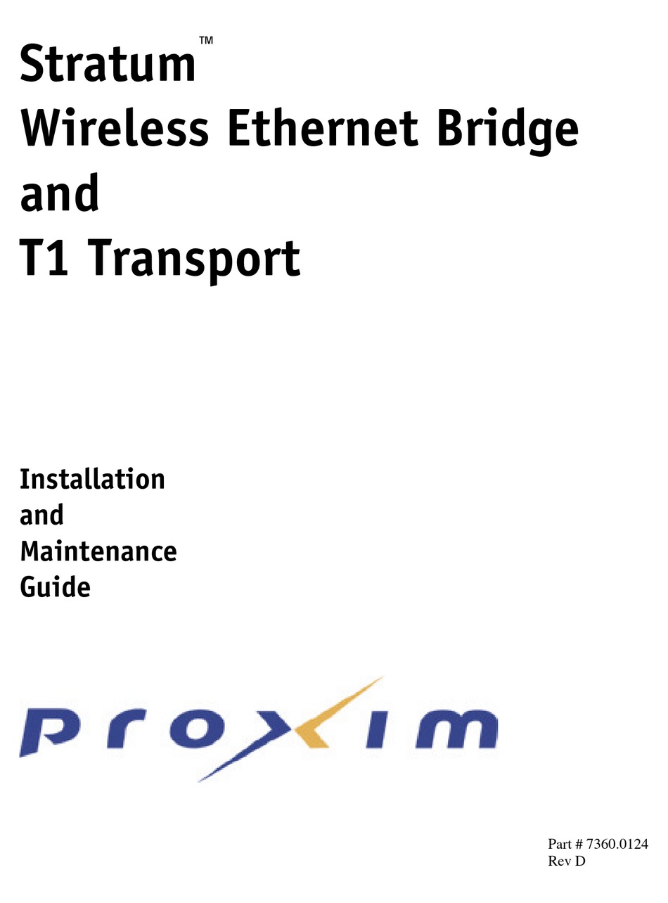 Proxim Stratum Installation And Maintenance Manual Pdf Download