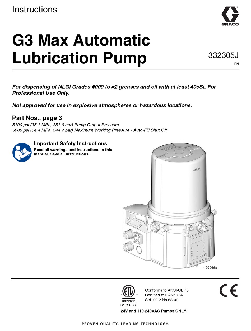 GRACO G3 SERIES INSTRUCTIONS MANUAL Pdf Download ManualsLib
