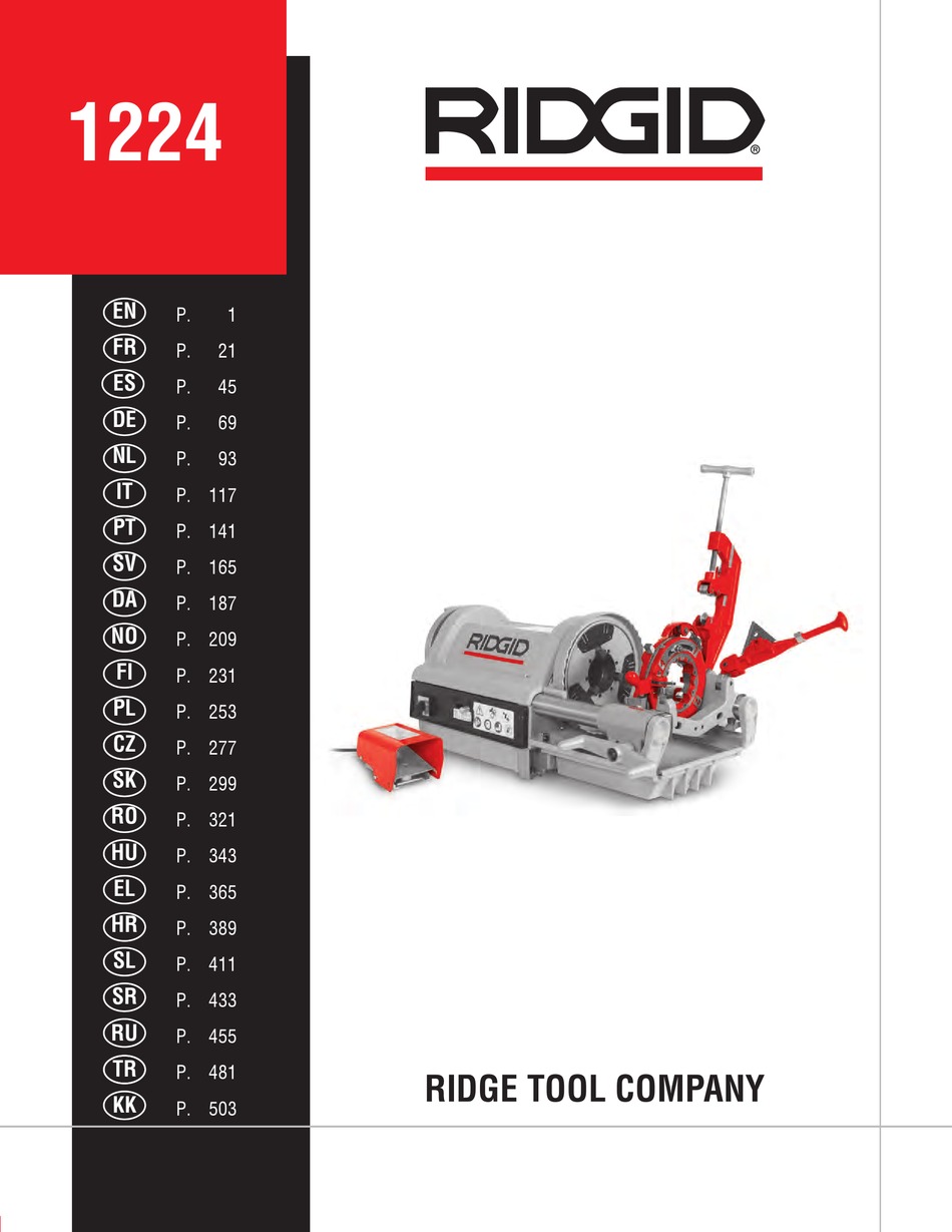 RIDGID 1224 MANUAL Pdf Download ManualsLib