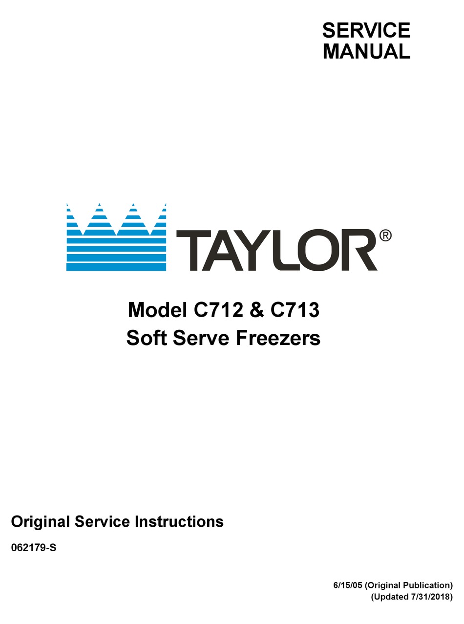 Taylor C712 Service Manual Pdf Download Manualslib
