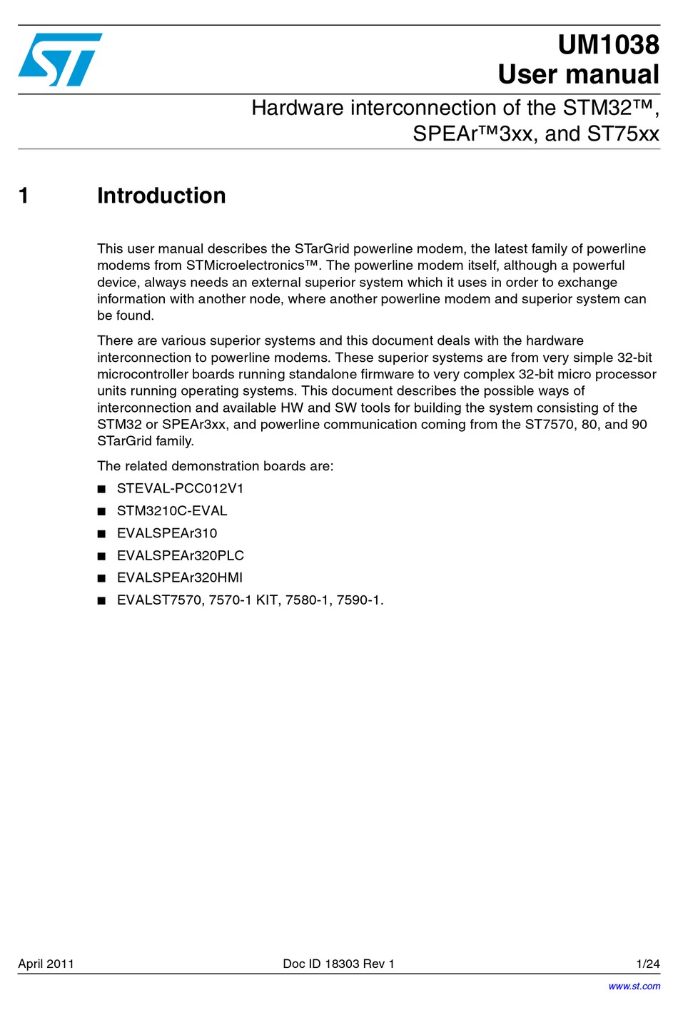 ST STM32 USER MANUAL Pdf Download ManualsLib