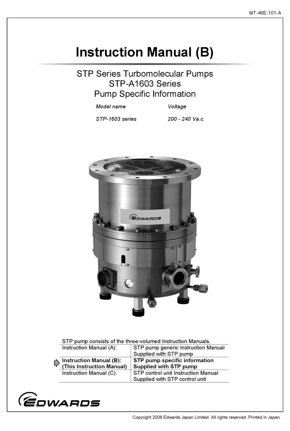 Edwards Stp Series Instruction Manual Pdf Download Manualslib