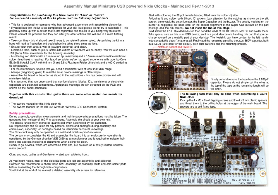 NIXIE LARS ASSEMBLY MANUAL Pdf Download ManualsLib