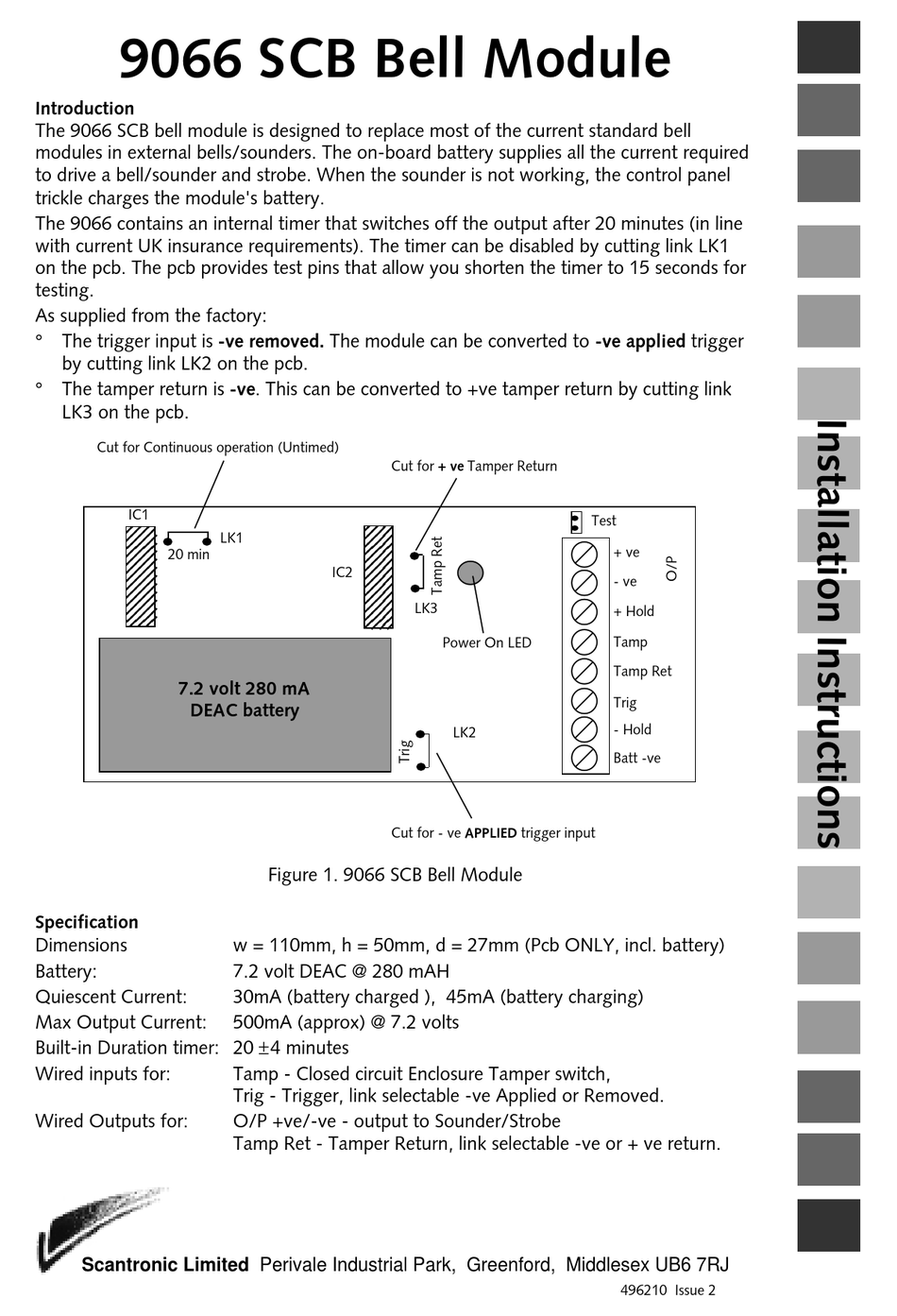 SCANTRONIC 9066 SCB INSTALLATION INSTRUCTIONS Pdf Download ManualsLib