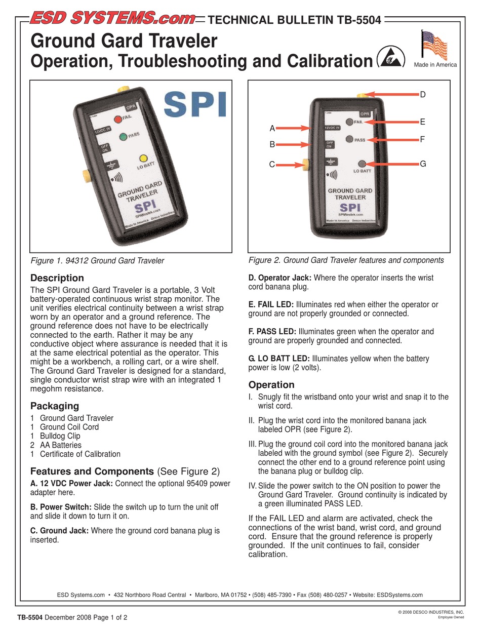 SPI GROUND GARD TRAVELER OPERATION, TROUBLESHOOTING AND CALIBRATION Pdf