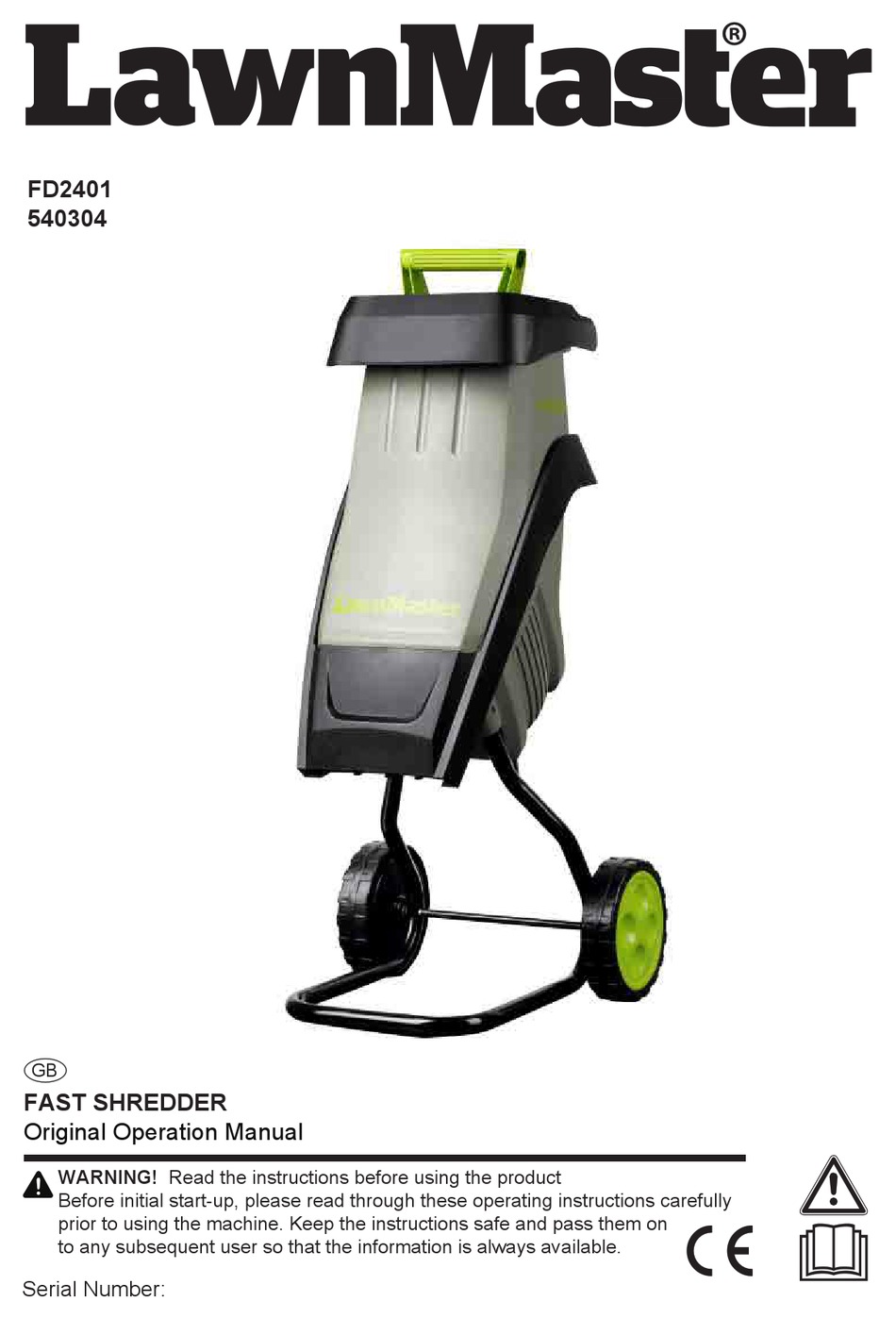 LAWNMASTER FD2401 ORIGINAL OPERATION MANUAL Pdf Download ManualsLib